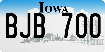 IA license plate BJB700