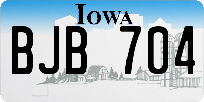 IA license plate BJB704