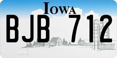 IA license plate BJB712
