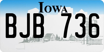 IA license plate BJB736