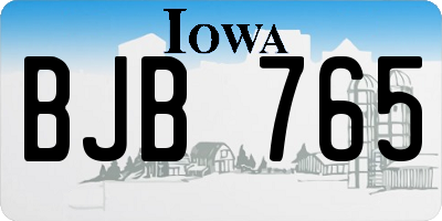 IA license plate BJB765