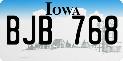 IA license plate BJB768