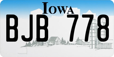 IA license plate BJB778