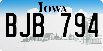 IA license plate BJB794