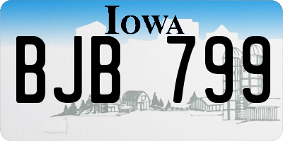 IA license plate BJB799