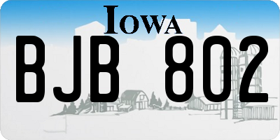 IA license plate BJB802