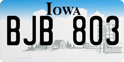 IA license plate BJB803