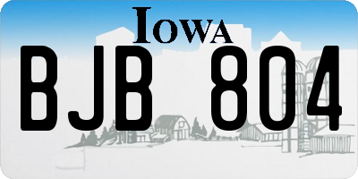 IA license plate BJB804