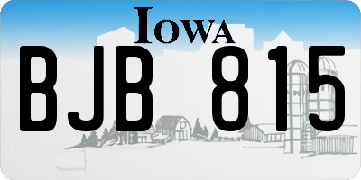 IA license plate BJB815