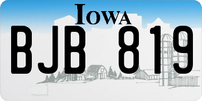 IA license plate BJB819