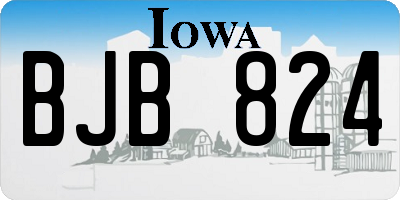 IA license plate BJB824