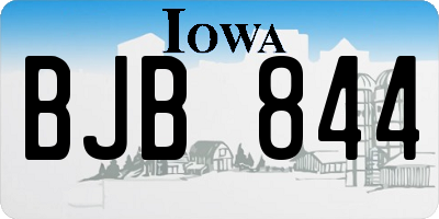 IA license plate BJB844