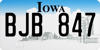 IA license plate BJB847