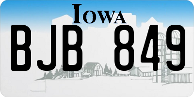 IA license plate BJB849