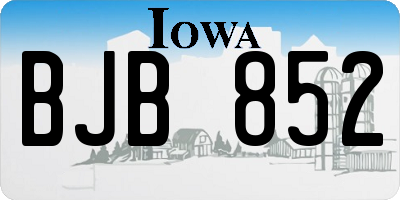 IA license plate BJB852