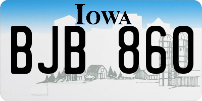IA license plate BJB860