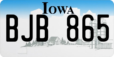 IA license plate BJB865