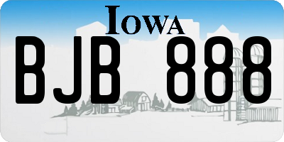 IA license plate BJB888