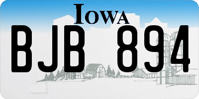 IA license plate BJB894