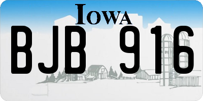 IA license plate BJB916