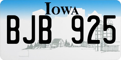 IA license plate BJB925