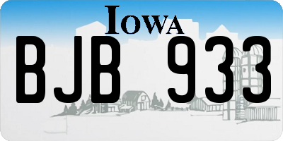 IA license plate BJB933