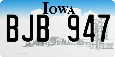 IA license plate BJB947