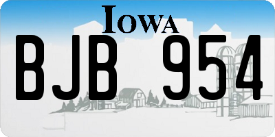 IA license plate BJB954