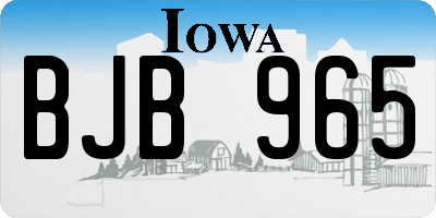 IA license plate BJB965