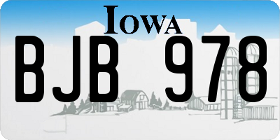 IA license plate BJB978