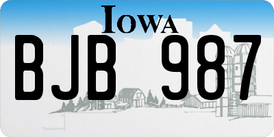 IA license plate BJB987