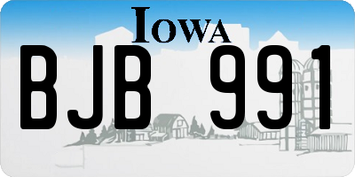 IA license plate BJB991