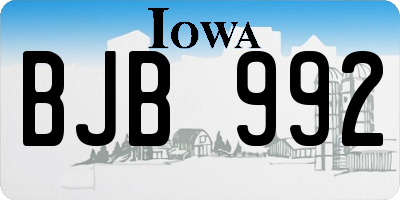 IA license plate BJB992