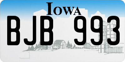 IA license plate BJB993