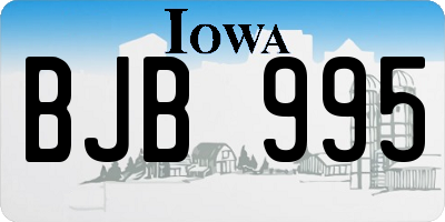 IA license plate BJB995