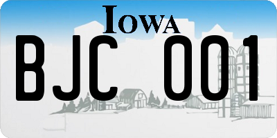 IA license plate BJC001