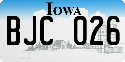 IA license plate BJC026