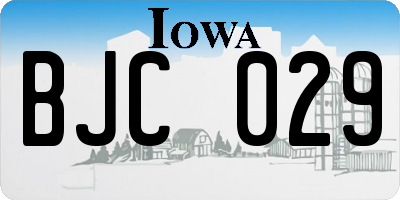 IA license plate BJC029
