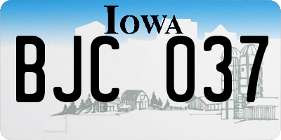 IA license plate BJC037