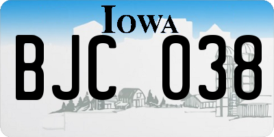 IA license plate BJC038