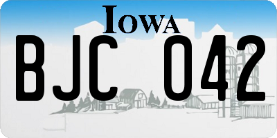 IA license plate BJC042