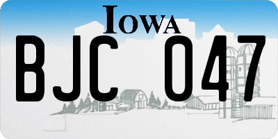 IA license plate BJC047