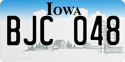 IA license plate BJC048