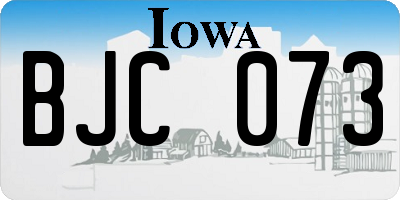IA license plate BJC073