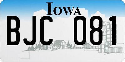 IA license plate BJC081