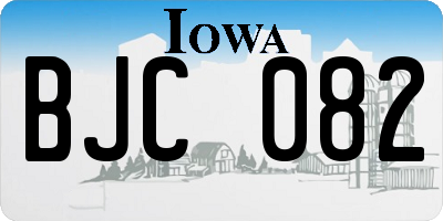 IA license plate BJC082