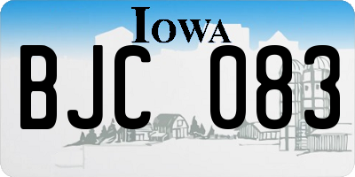IA license plate BJC083