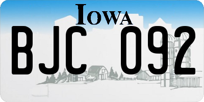 IA license plate BJC092