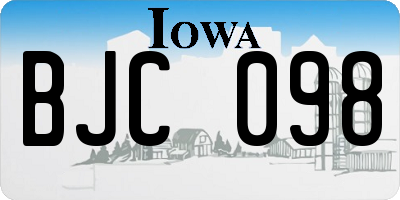 IA license plate BJC098