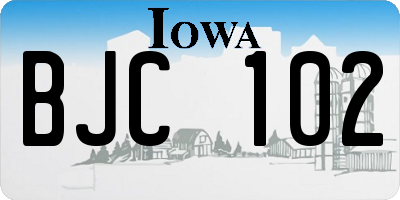 IA license plate BJC102